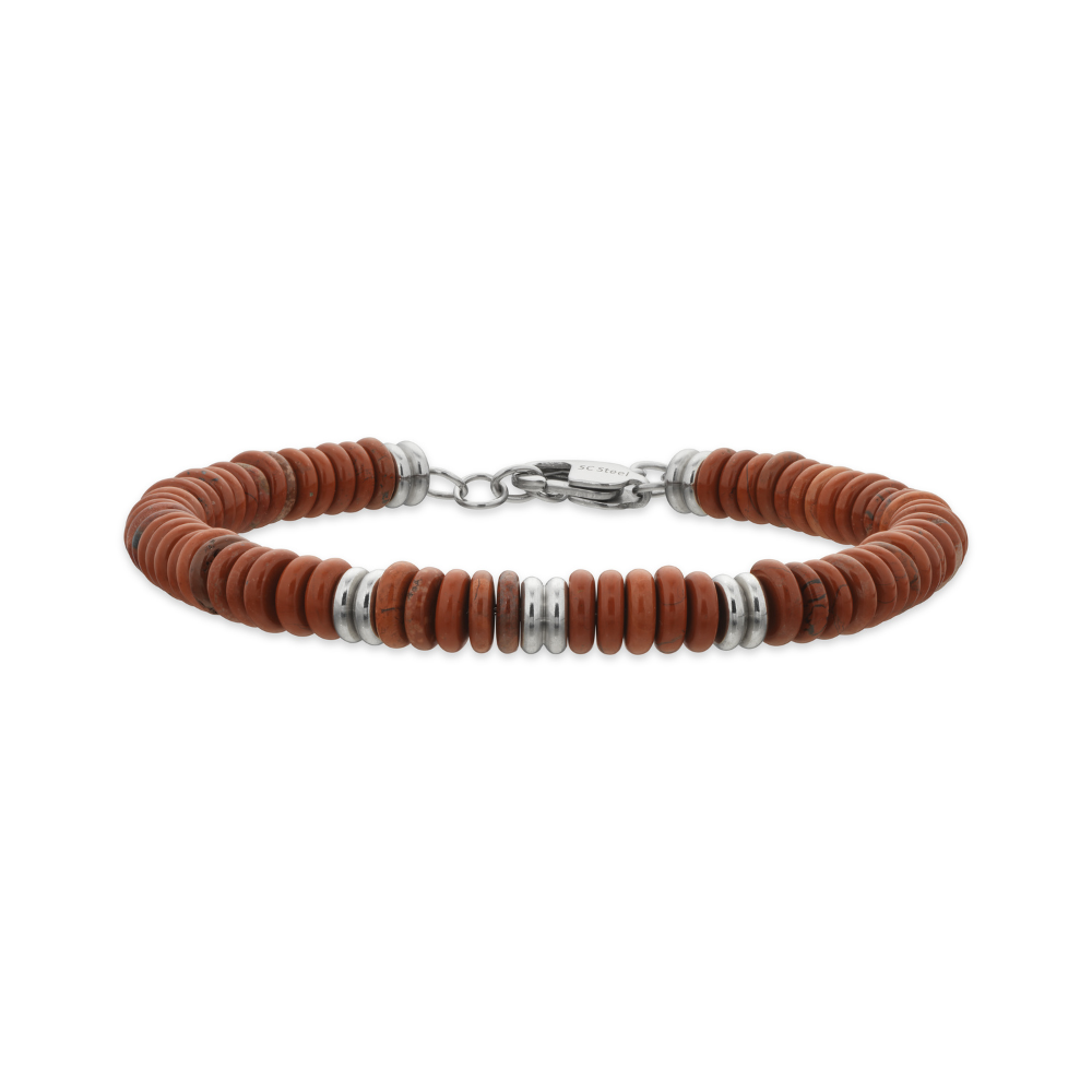 Scrouples - Force herre armbånd med rødbrunlige agater - 03891a,m