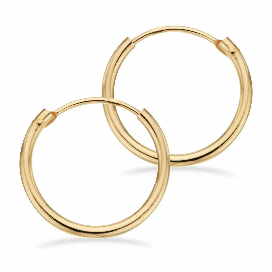 Scrouples - 8 karat guld creoler, 15mm - 10133
