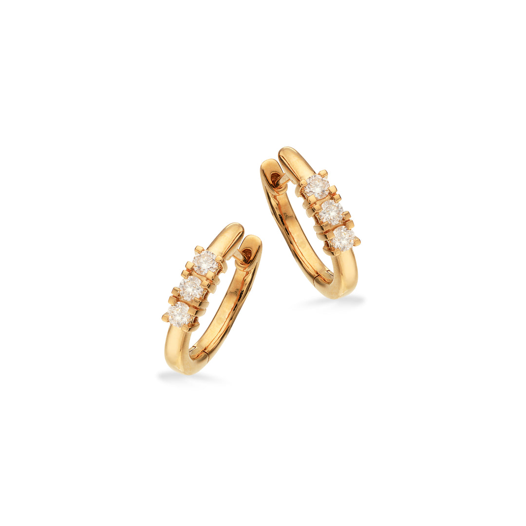 Kleopatra - 14 karat guld clip creoler med diamanter, 0,20ct - 1145,20
