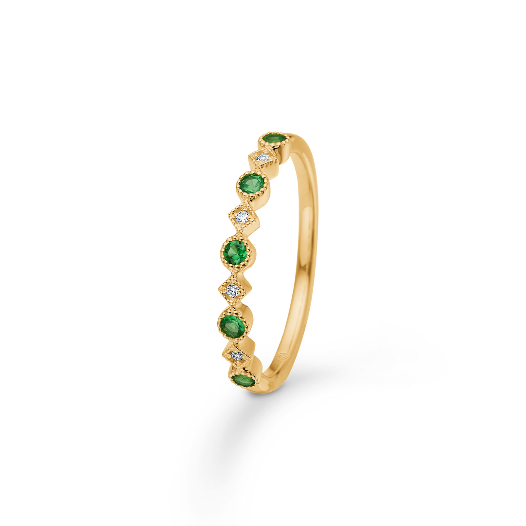 Mads Z - Poetry ring i 14 karat guld med diamanter og tsavorit - 1546153
