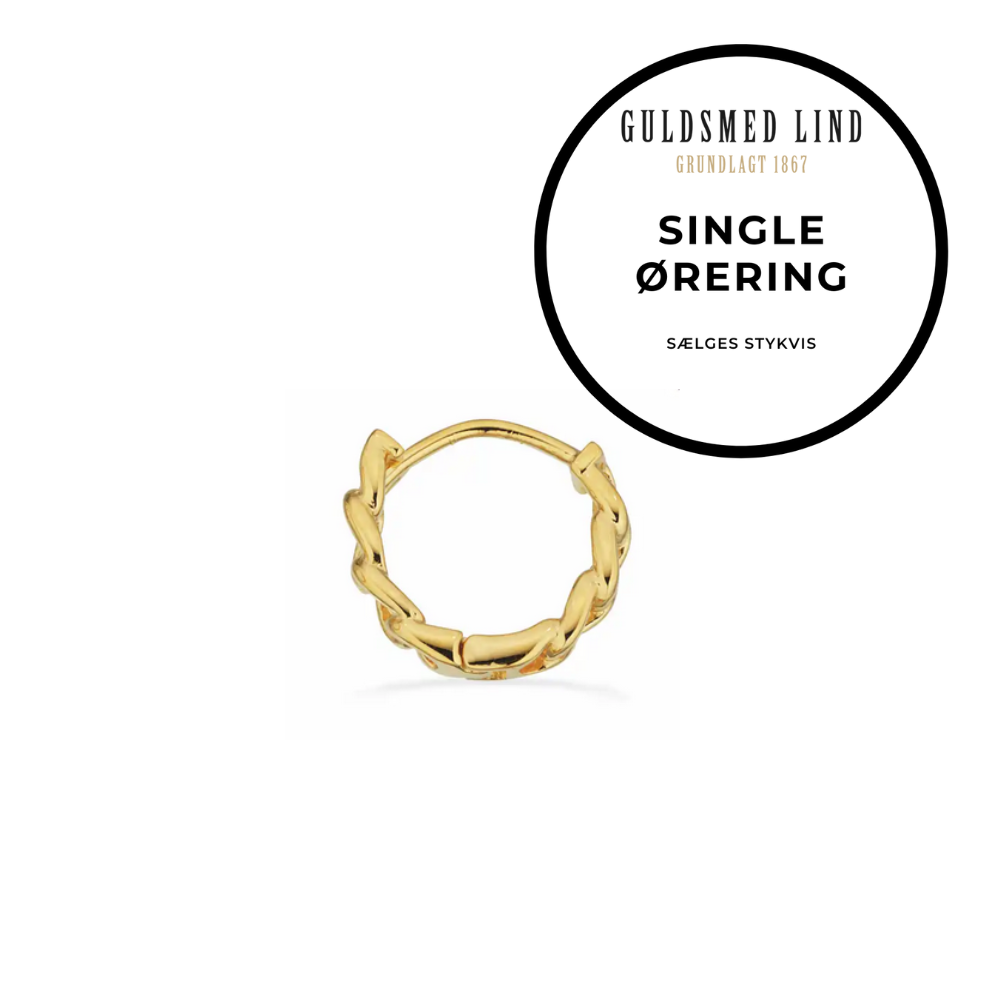 Scrouples - Guldbelagt panser ørecreol, single - 160392-1