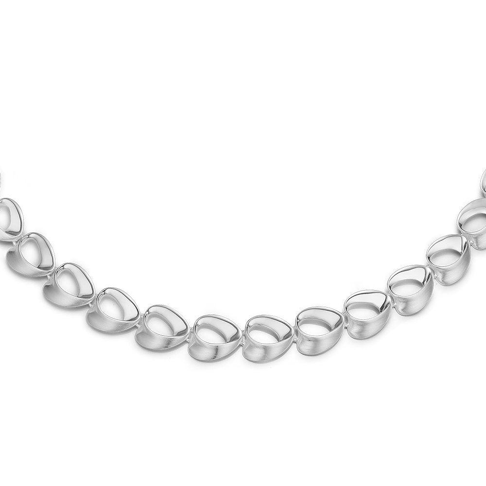 Randers Sølv - Sølv collier i mat og blanke led - 160907
