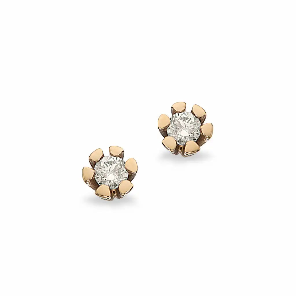 Vida ørestikker i guld med diamanter. Øreringene er med 0,06 ct diamanter. Øreringene er eksklusive og vil være perfekte at bruge med andre øreringe hvis du har andre huller i ørene.