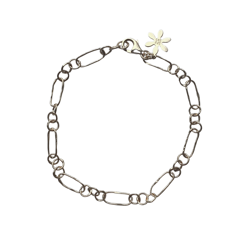 SFB - Sterling sølv armbånd med hamret Figaro mønster - 1918-1-21