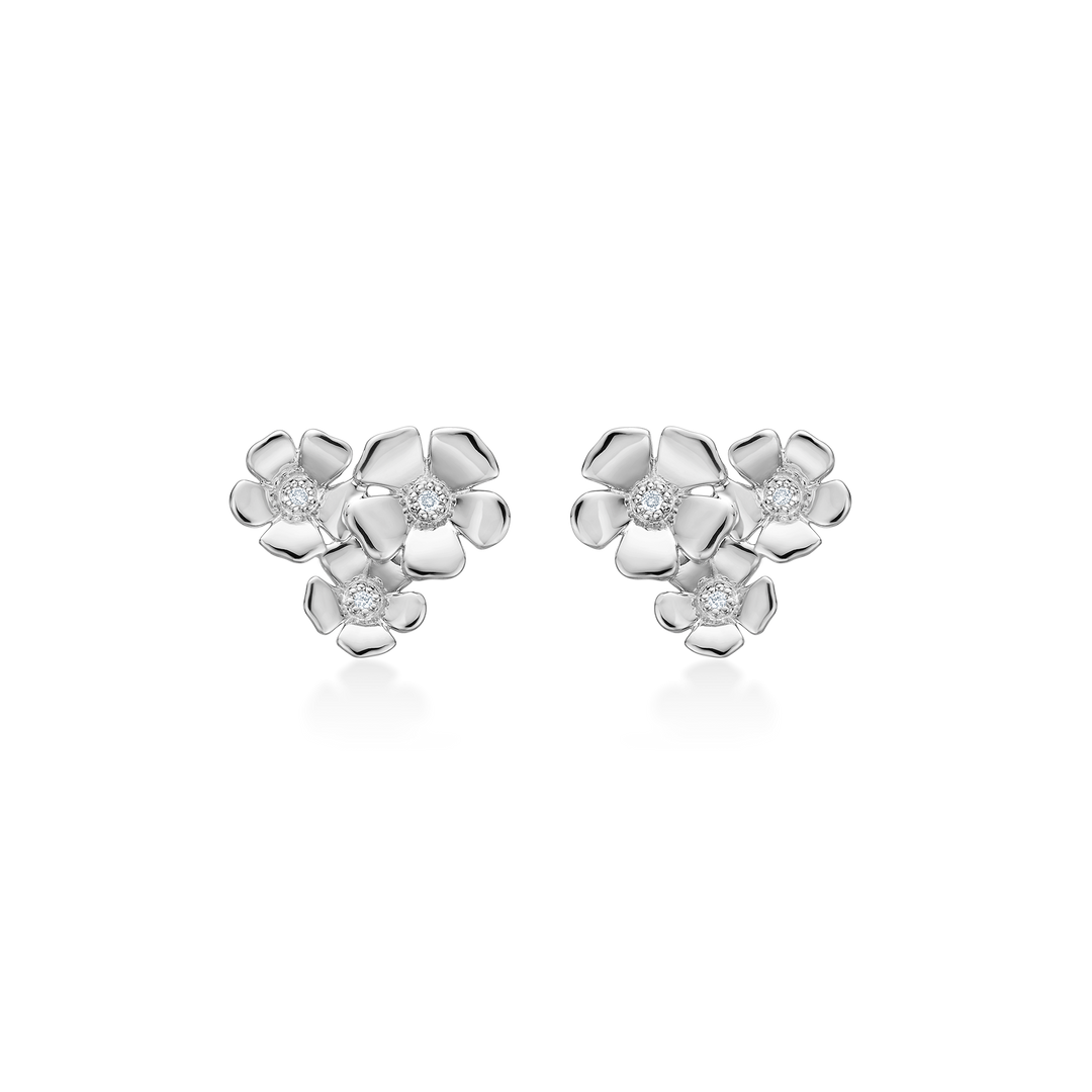 Mads Z - Fleur sølv ørestikker med 3 blomster - 2116109