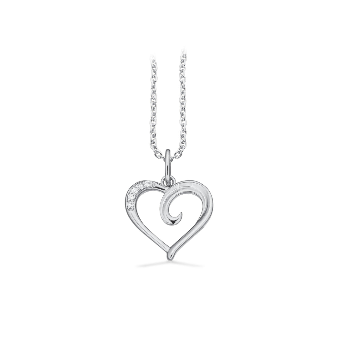 Scrouples - Hvidgulds hjerte vedhæng med diamant - 214814