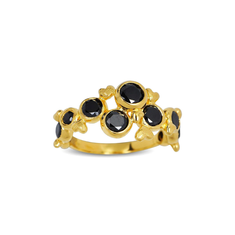 Blossom Copenhagen - Radiance Midnight ring med sorte sten - 23621636