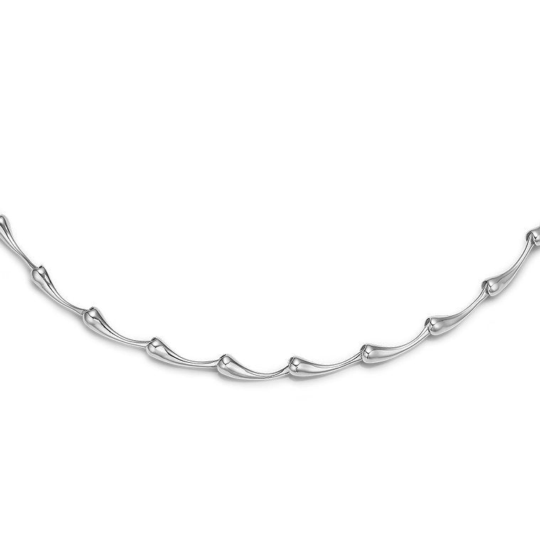 Randers Sølv - Sølv collier med dråbe formet led - 245107-45