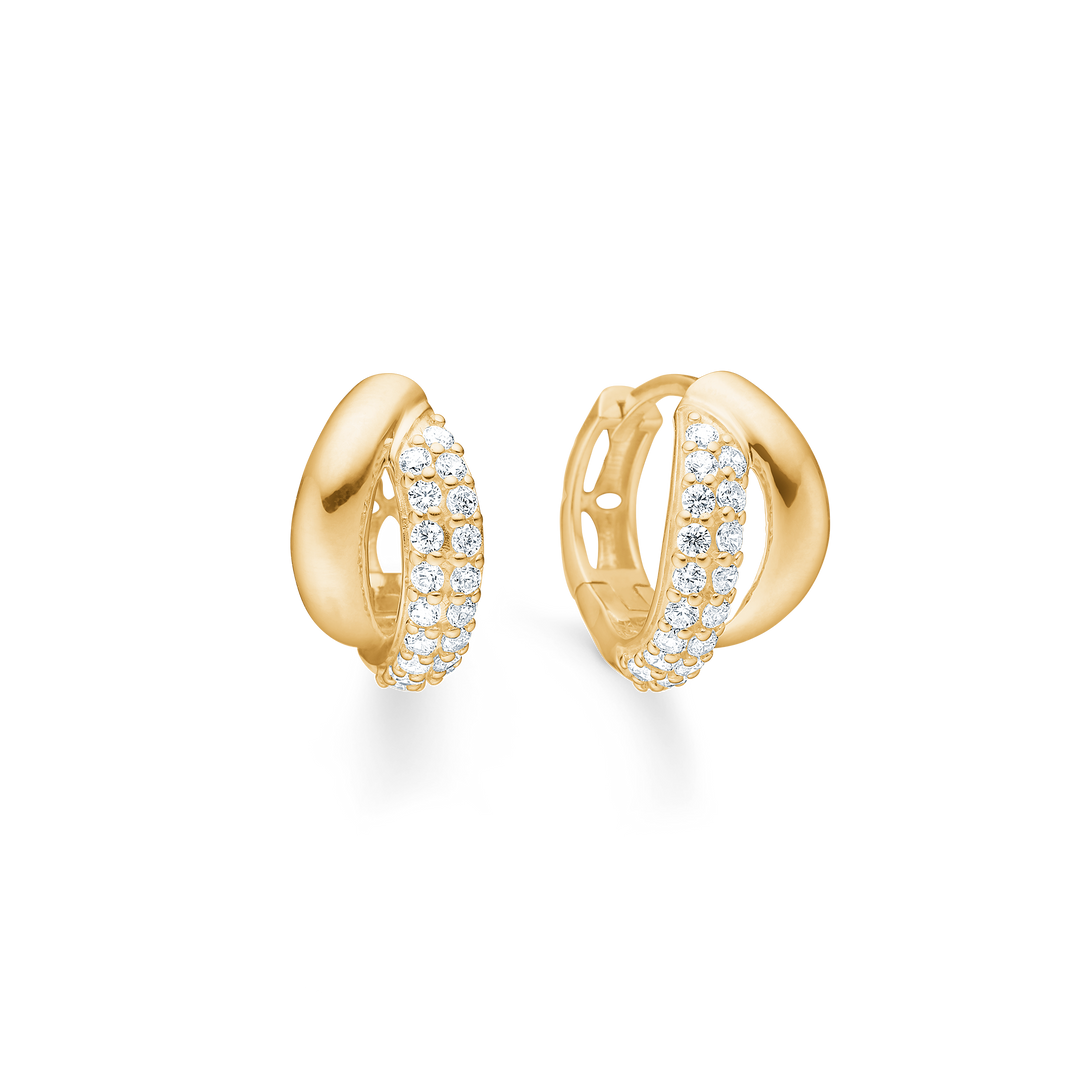 Mads Z - Celia 8 karat klik creoler med zirkonia - 3317009
