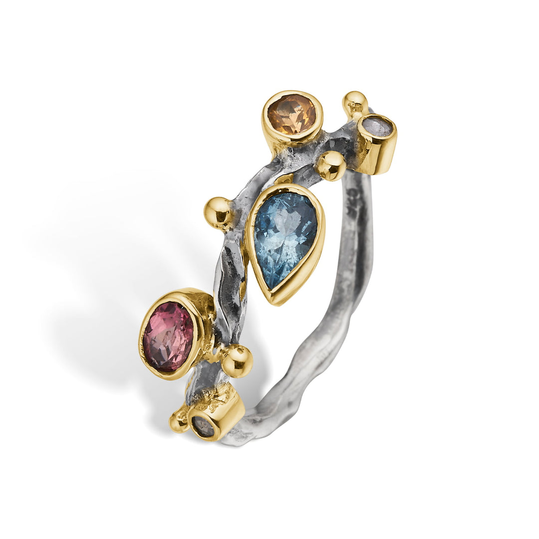 By Birdie - Grace Single ring med ægte sten - 50110380b