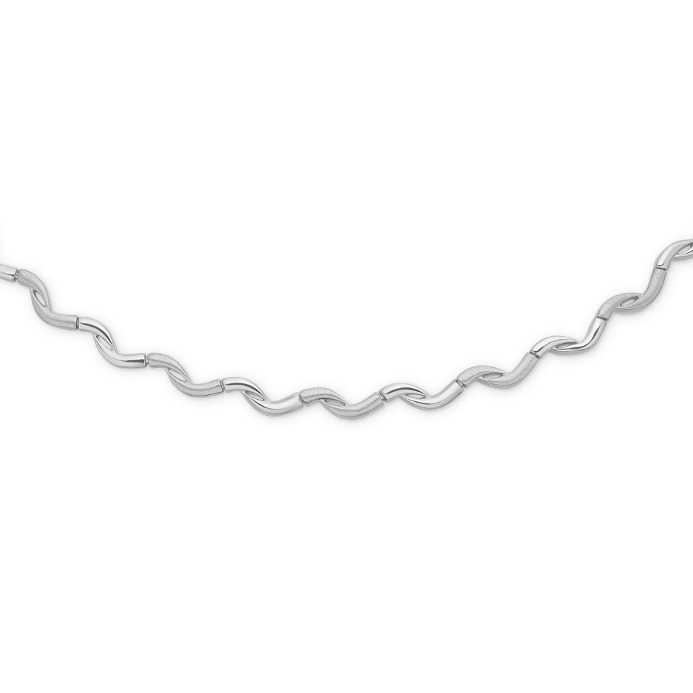 Randers Sølv - Sølv armbånd med matte og blanke led - 507806-19
