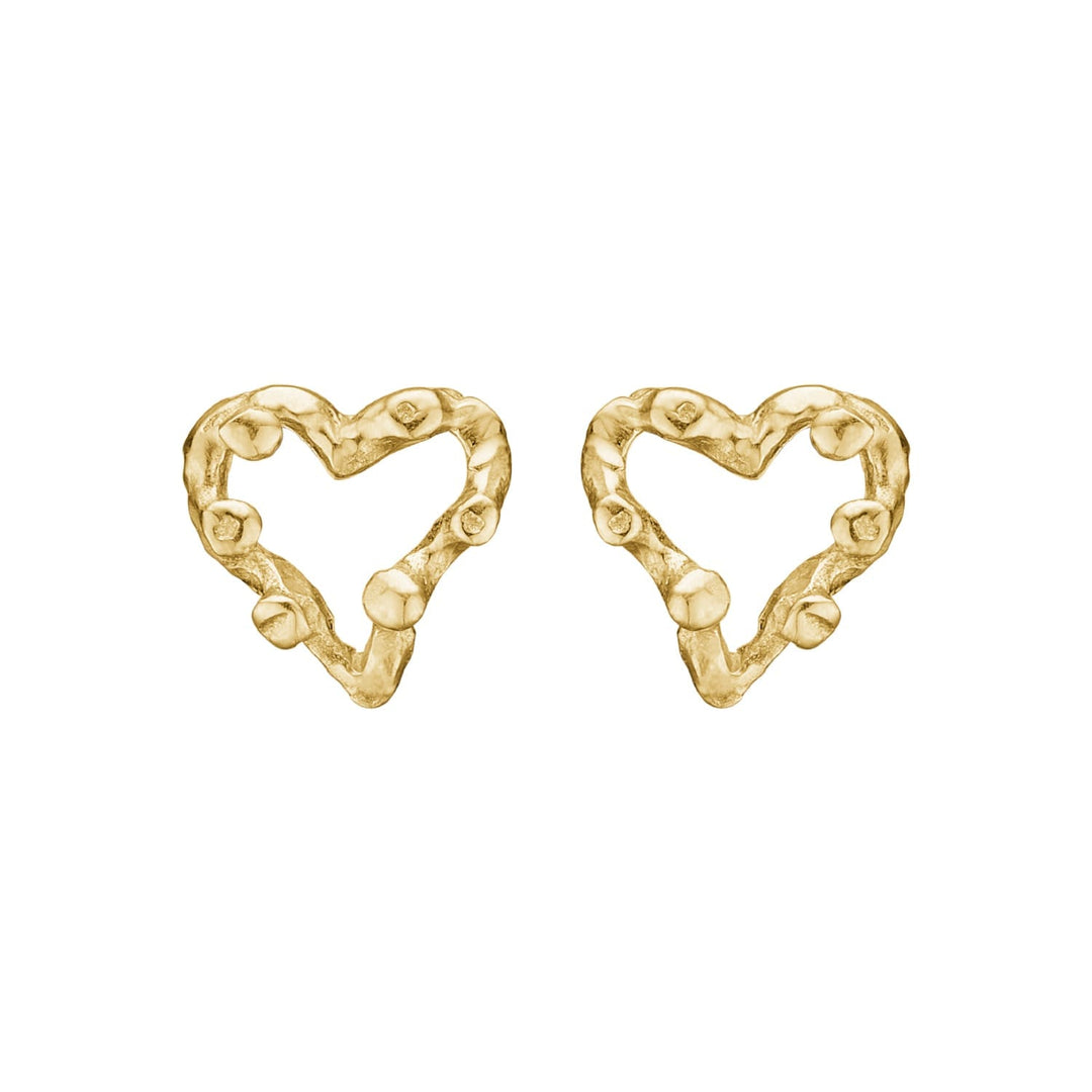 By Birdie - Zenith 14kt guld øreringe som hjerte - 50811542