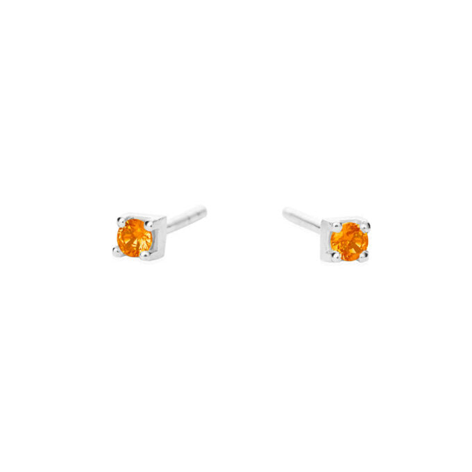 SFB - Sølv ørestik med orange zirkonia sten - 5637-1-217