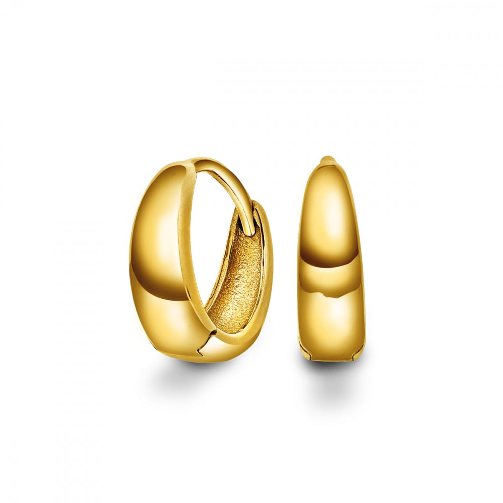 Arne Nordlie - Månformet forgyldte sølv creoler, 14mm - 68708-04