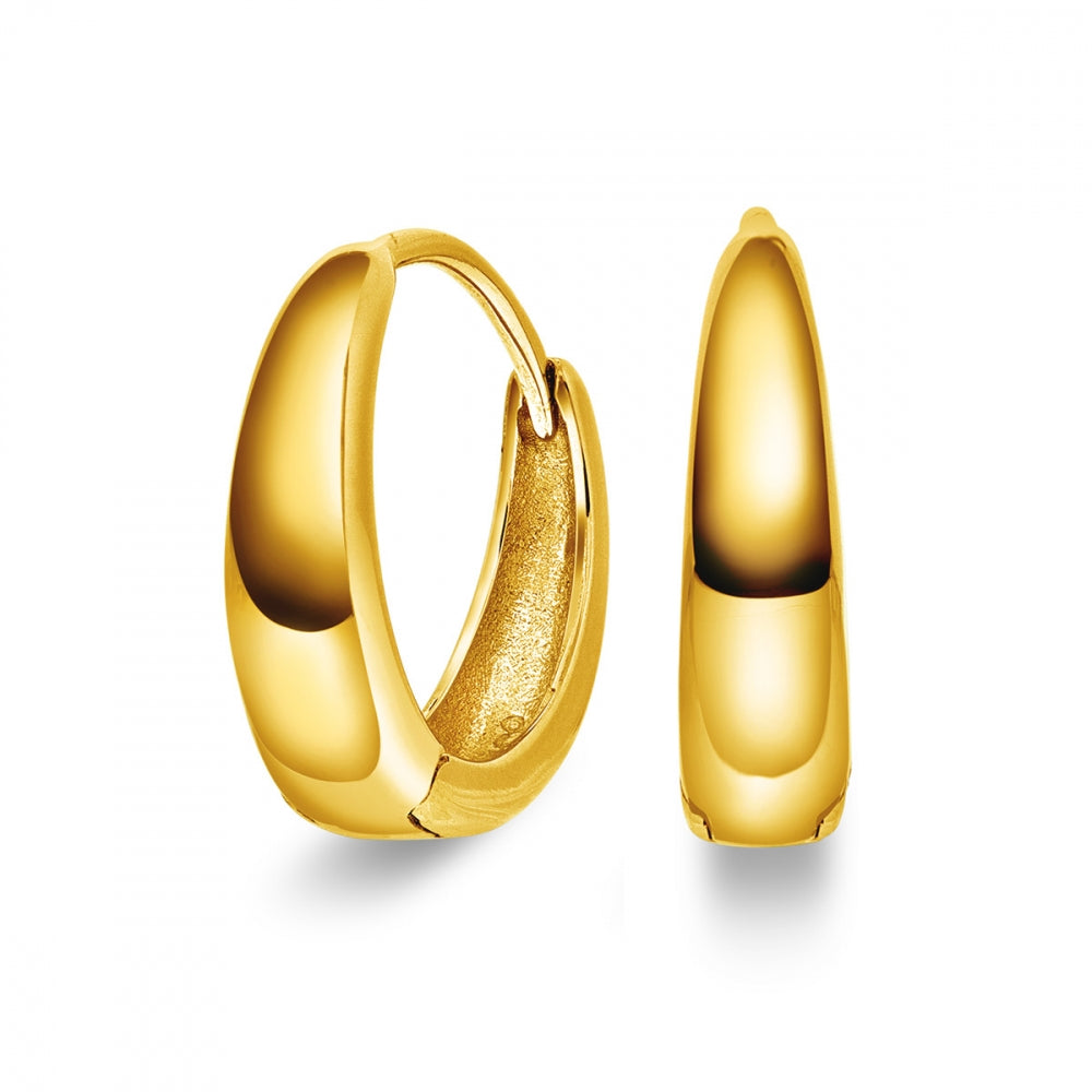 Arne Nordlie - Månformet forgyldte sølv creoler, 18mm - 68708-06