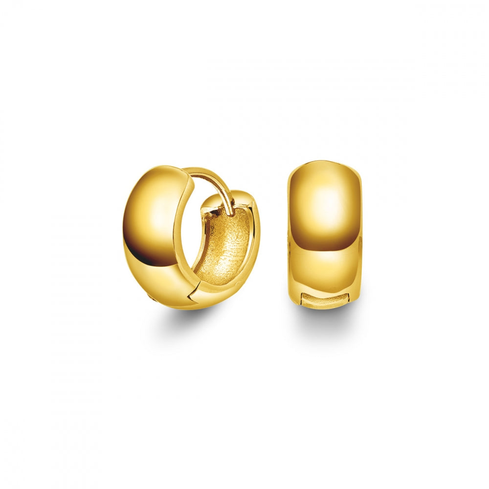 Arne Nordlie - Guldbelagte sølv creoler i bredt design, 14mm - 68708-07
