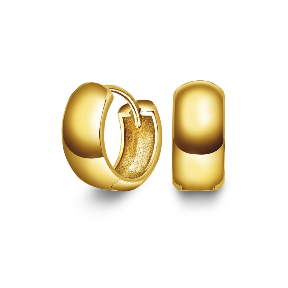 Arne Nordlie - Guldbelagte sølv creoler i bredt design, 16mm - 68708-08
