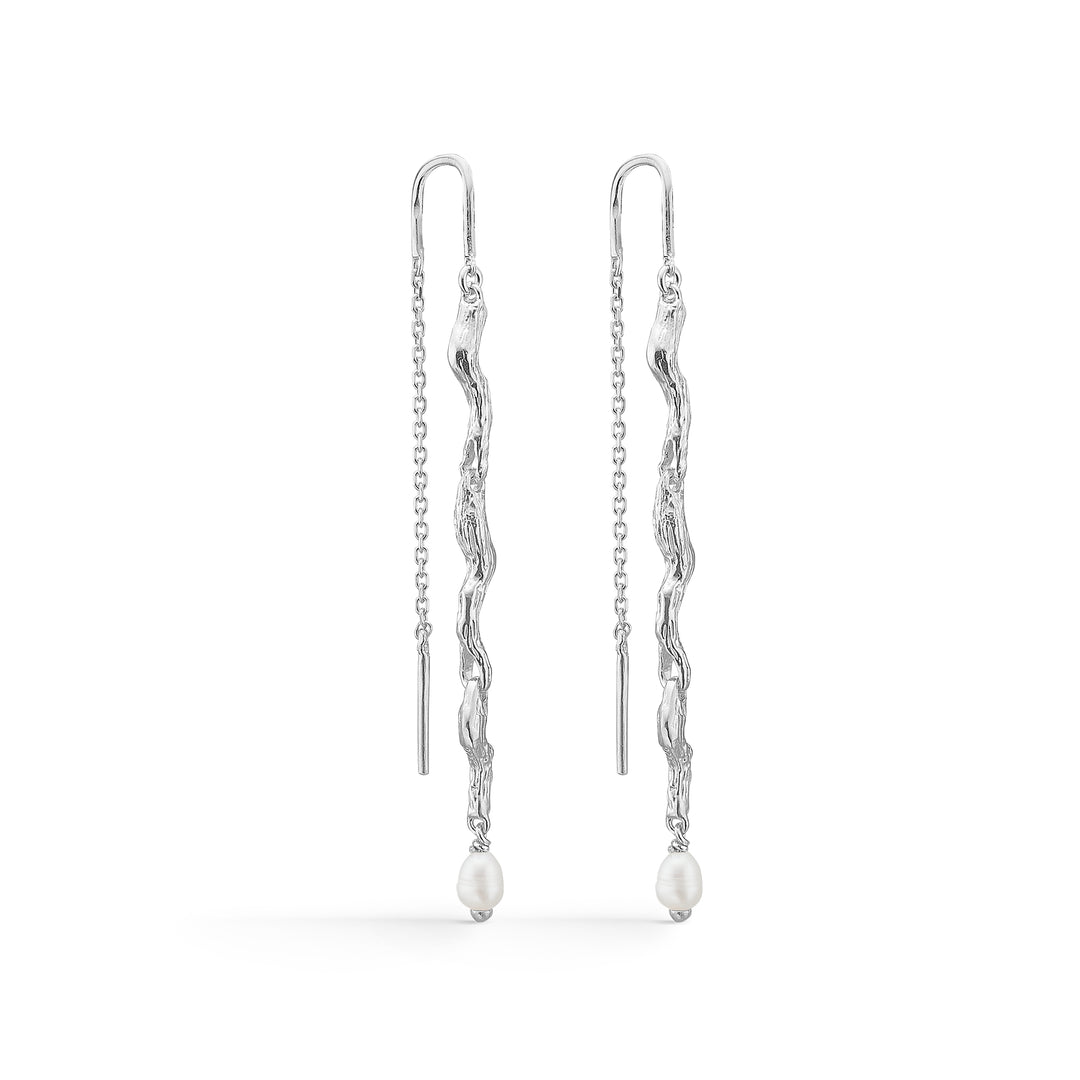 Studio Z  - Tangled sølv ørehænger med perle - 7103826