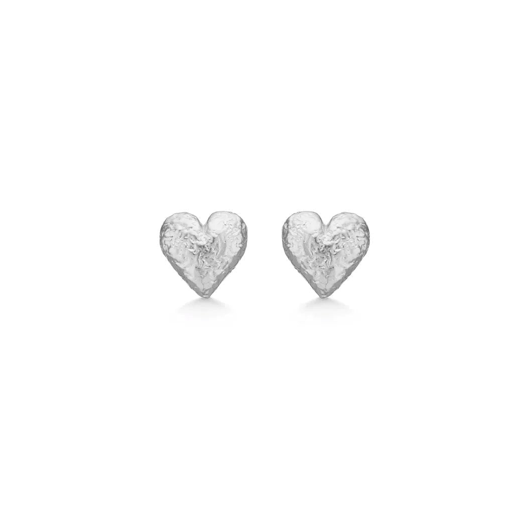Studio Z - ¨Amour Heart¨ hjerte ørestik i sølv med mat overflad - 7110357
