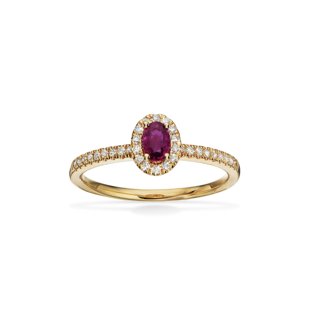 Scrouples - Diana 14 karat guld ring med rubin og diamanter - 711055