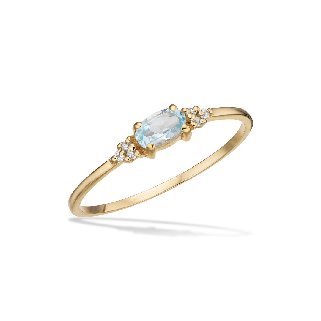 Scrouples - Guld ring i 8kt med en lyseblå topas - 714733