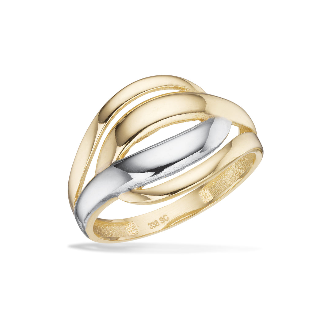 Scrouples - 8 kt bred ring i guld og hvidguld - 714834