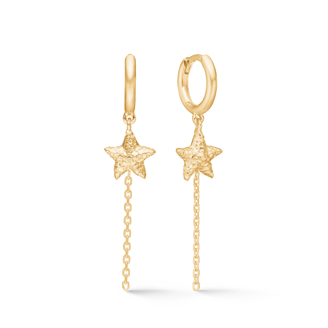 Studio Z - Starfish Lustre forgyldt sølv creol med søstjerne - 7210903