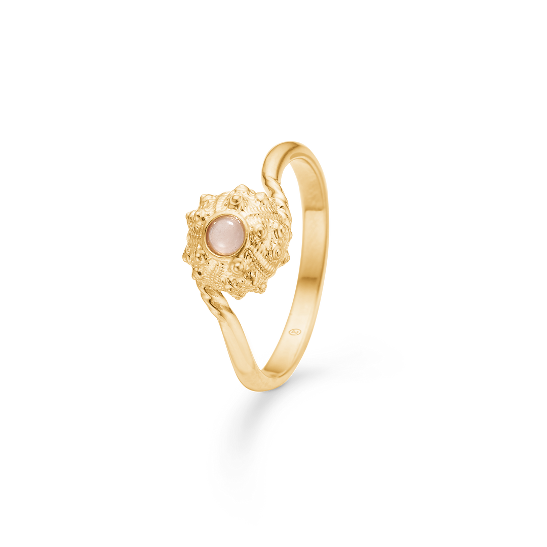 Studio Z - Urchin Elegance forgyldt ring med lyserød sten - 7247919