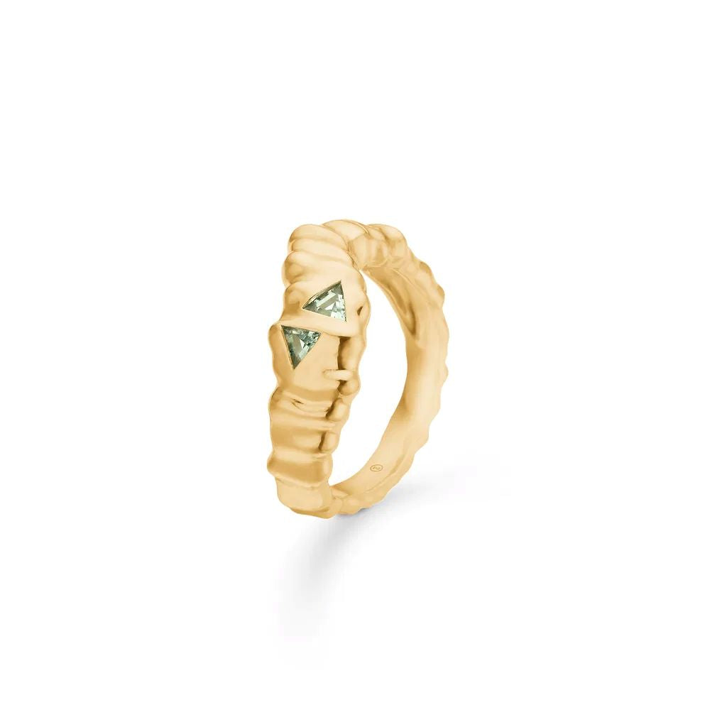 Studio Z - Icicle forgyldt sølv ring i råt look - 7247938