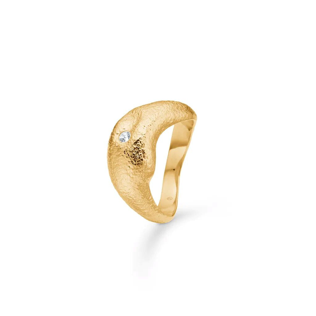Studio Z - Lumi forgyldt sølv ring med sten - 7247939
