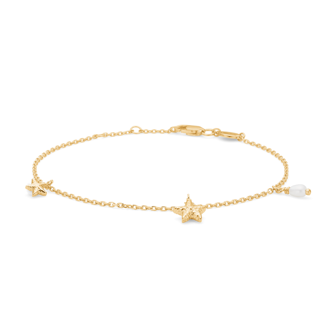 Studio Z - Starfish Lustre Forgyldt armbånd med perler - 7253903