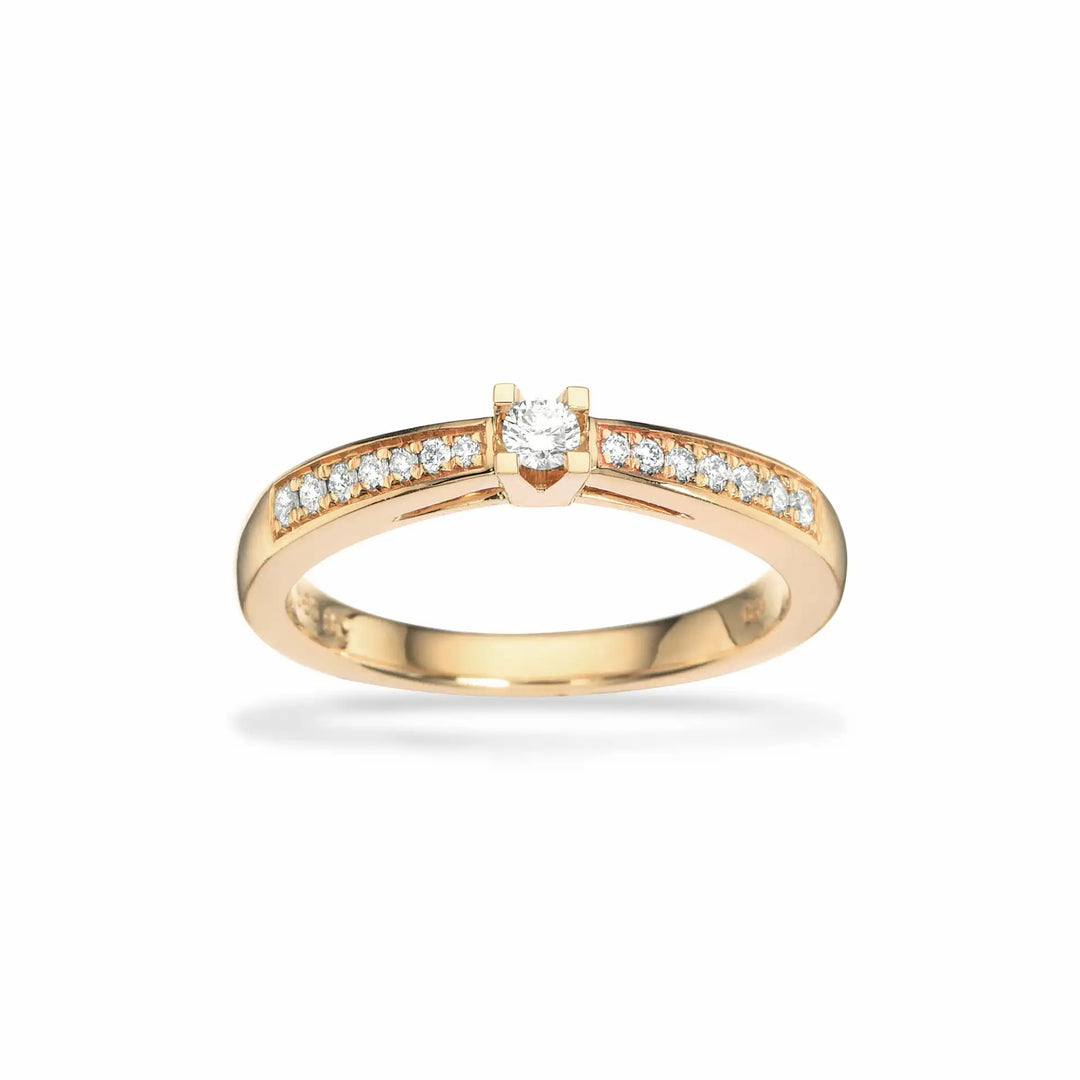 Kleopatra Queen - 14 karat guld ring med 0,15ct diamant - 7535,15