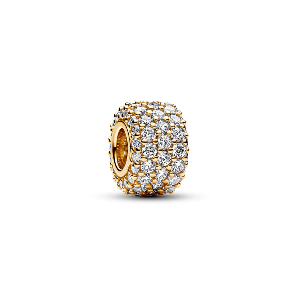 Pandora - Funklende charm i guldbelagt med sten i Pavé - 762820c01