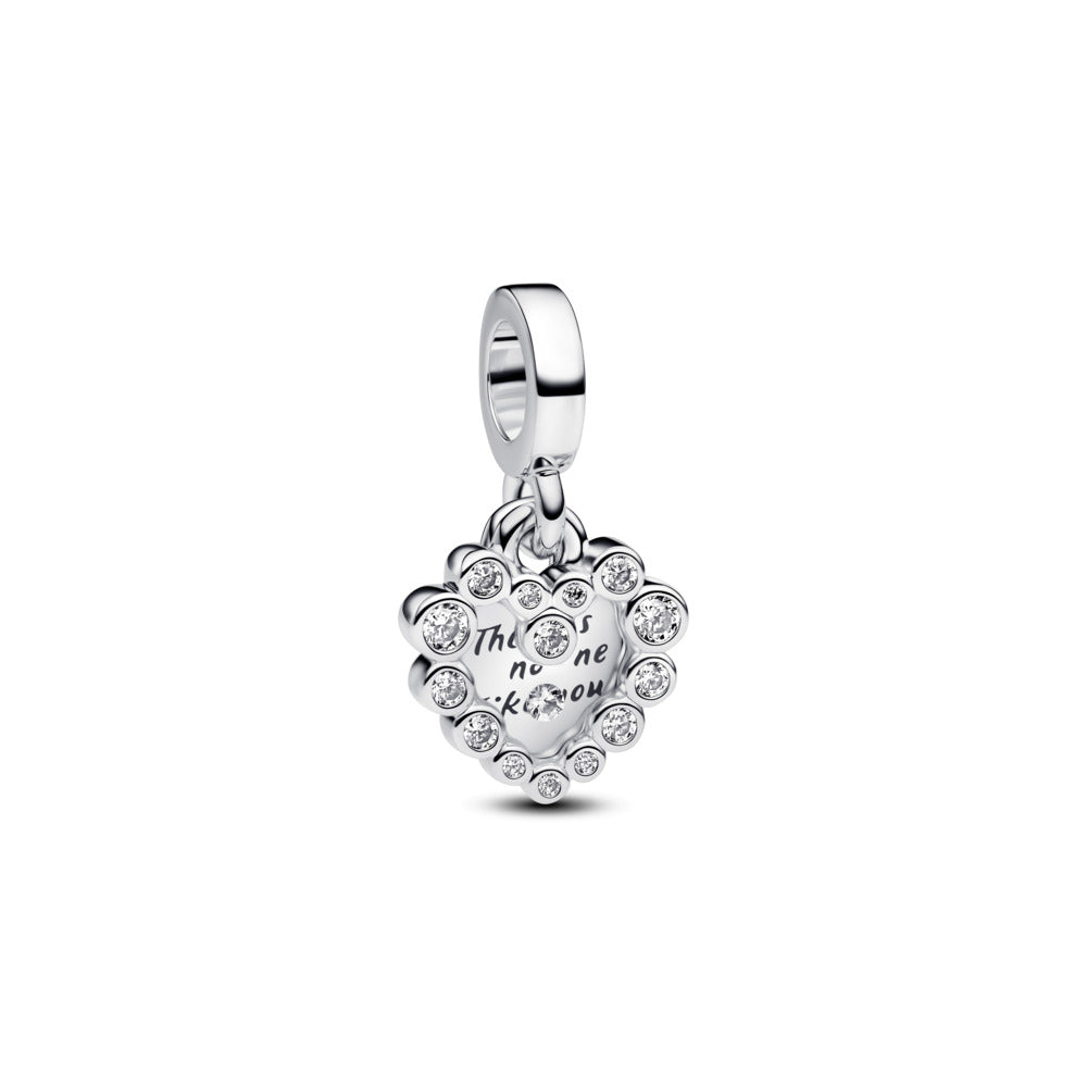 Pandora - Funklende hjerte charm i sølv med indgravering - 793765c01