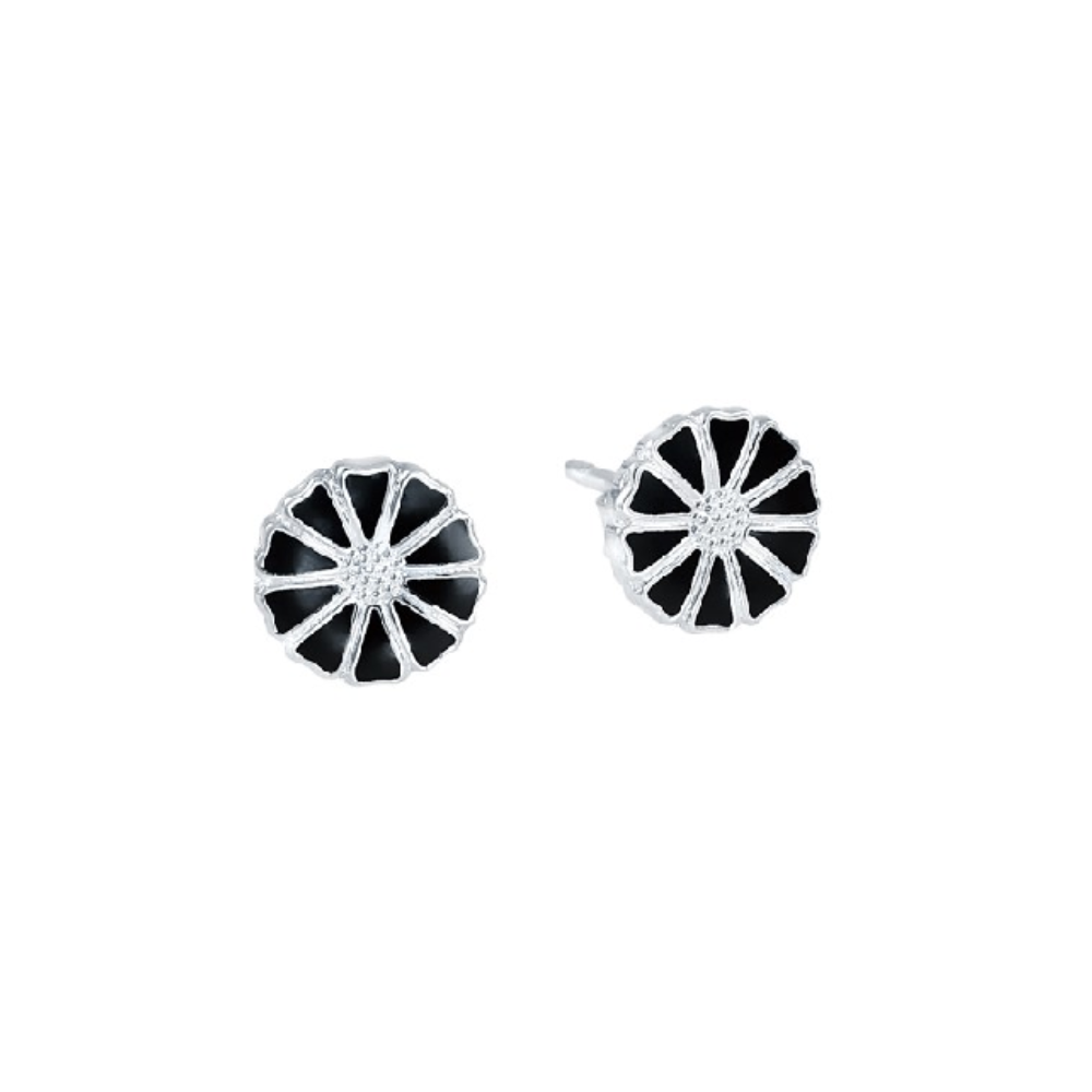 Lund Copenhagen - Marguerit ørestikker 7,5mm, sort - 909075-4-s