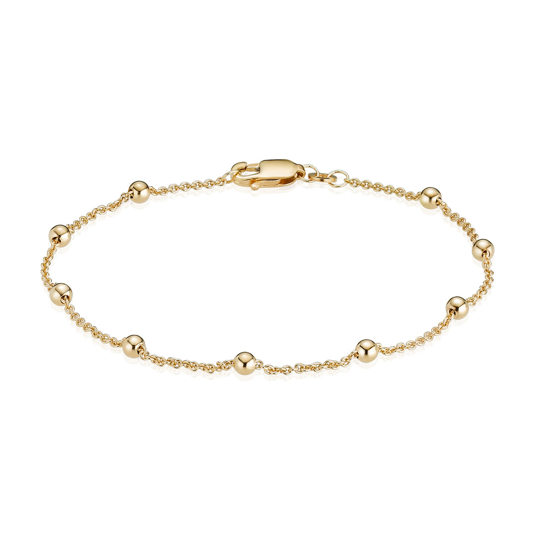 BNH - 8 karat guld rund anker Armbånd / Ankelkæde med kugler