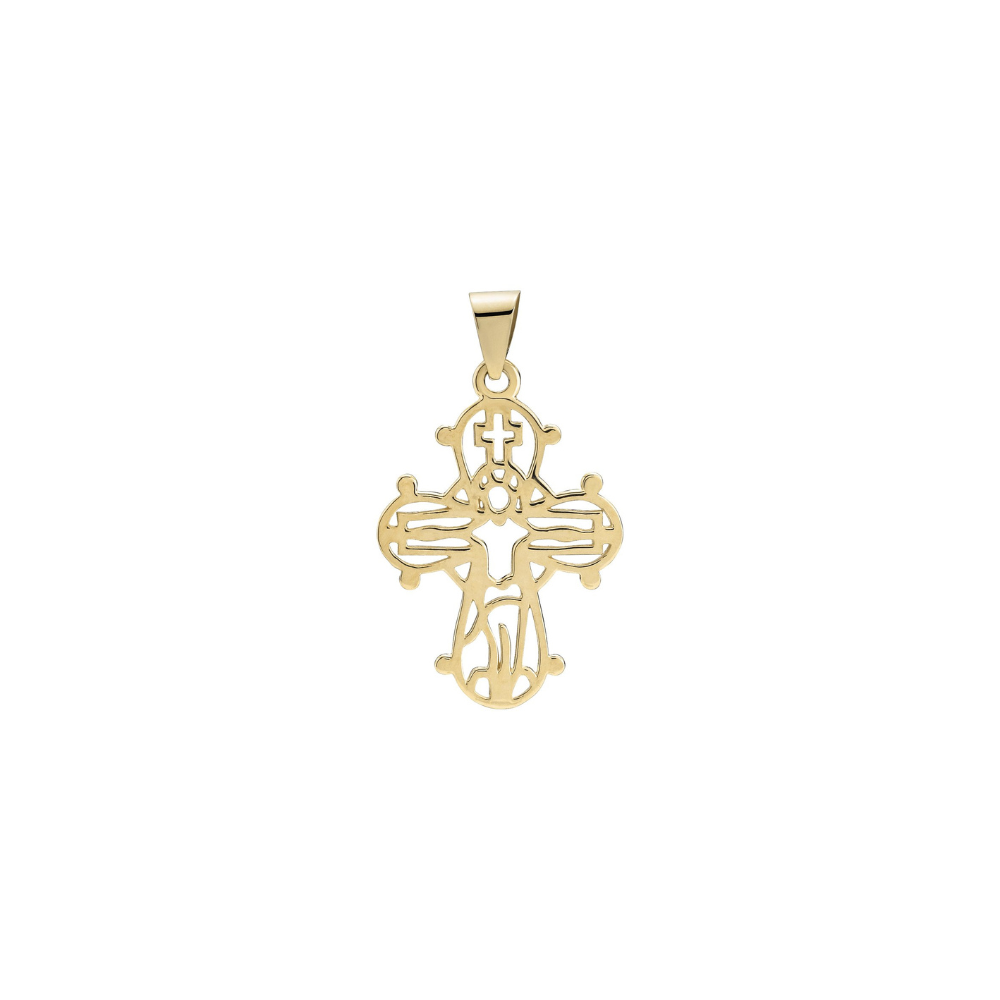 Lund Copenhagen - 8 karat guld dagmarkors i åbent design, 20x15mm - 3061296