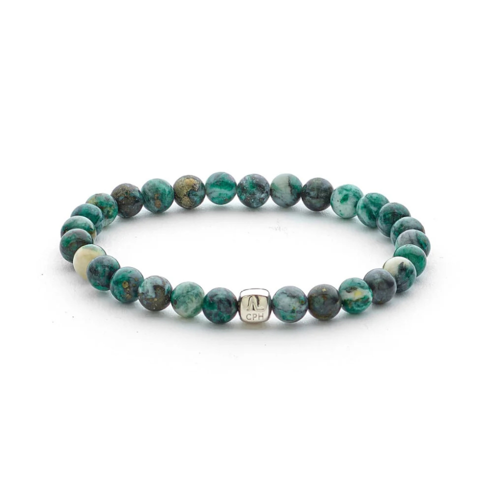 Alexander Lynggaard - Armbånd med Dioptase sten, 6mm - c01030