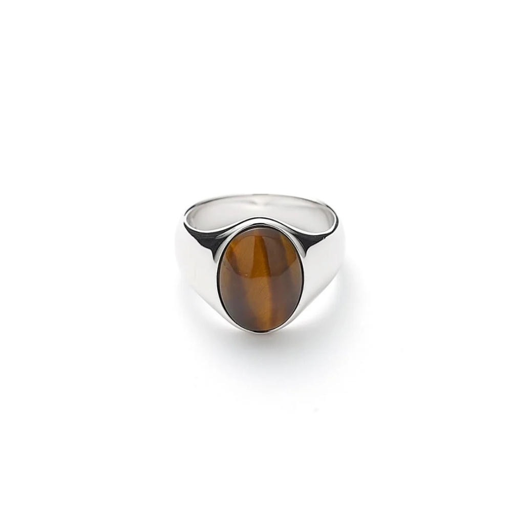 Alexander Lynggaard - Oval signet ring i sølv med tigerøje - h30031
