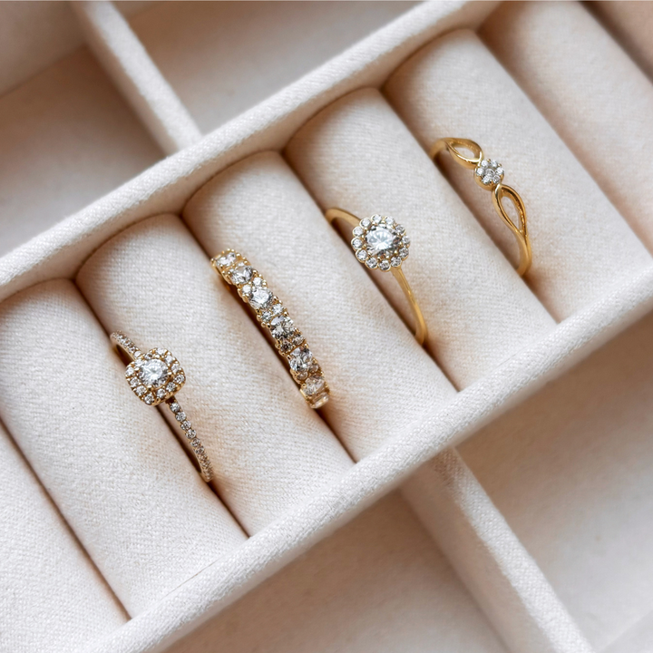 Scrouples - 8 karat guld alliance ring med sten af zirkonia - 715133