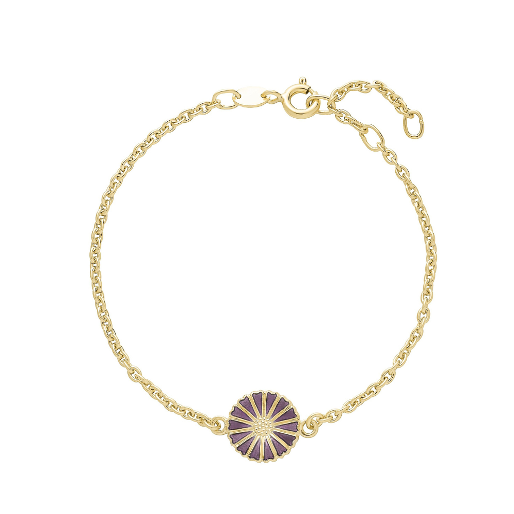 Lund Copenhagen - Marguerit armbånd med Lilla emalje - 9015111-li