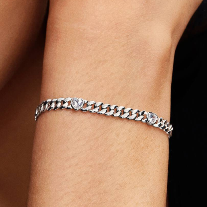 Pandora - Panser Sølv armbånd med hjerte sten - 594226c01
