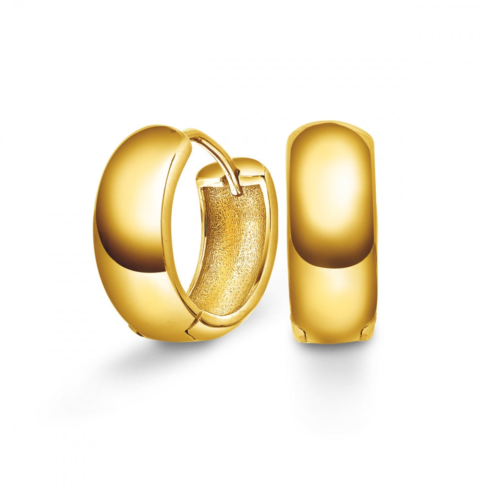 Arne Nordlie - Guldbelagte sølv creoler i bredt design, 18mm - 68708-09