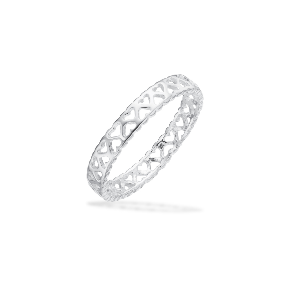 Scrouples - Bånd ring med åbne hjerter - 730232