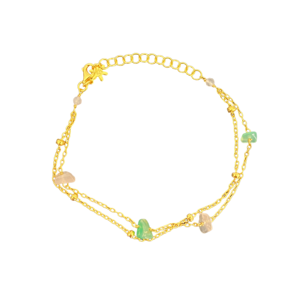 SFB - Forgyldt armbånd med sten - 1893-2-585