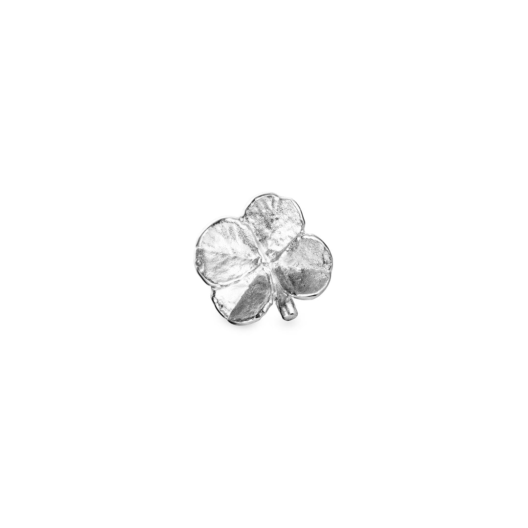 Sølv pin broche fra Flora Danica. Brochen er en firkløver.