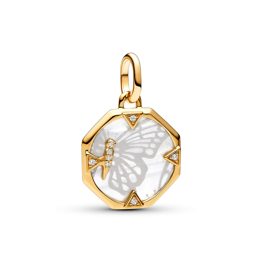 Pandora - ME Perlemor charm i forgyldt - 763366c01