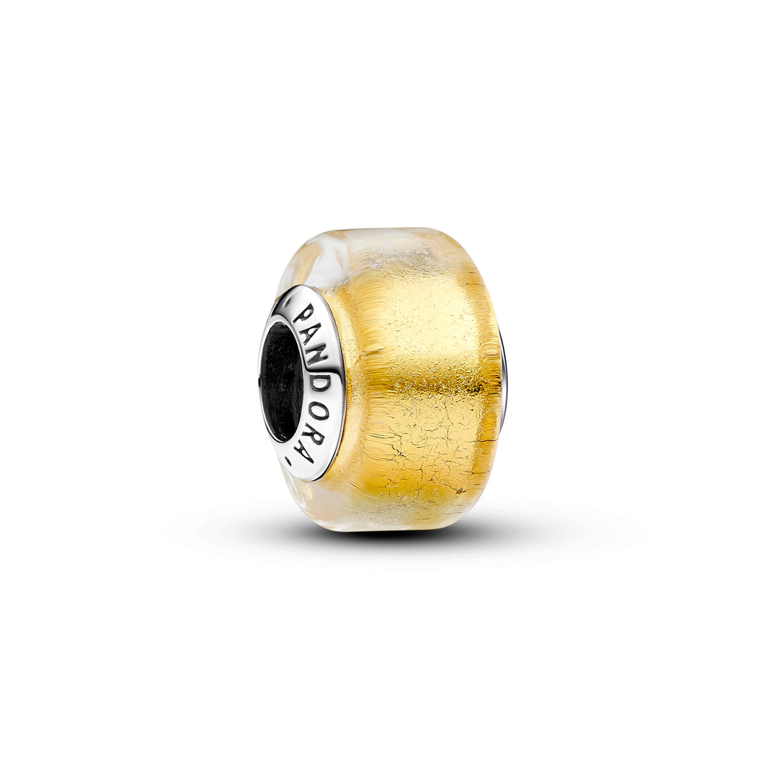 Pandora - Murano glas charm i gylden farve - 793353c00