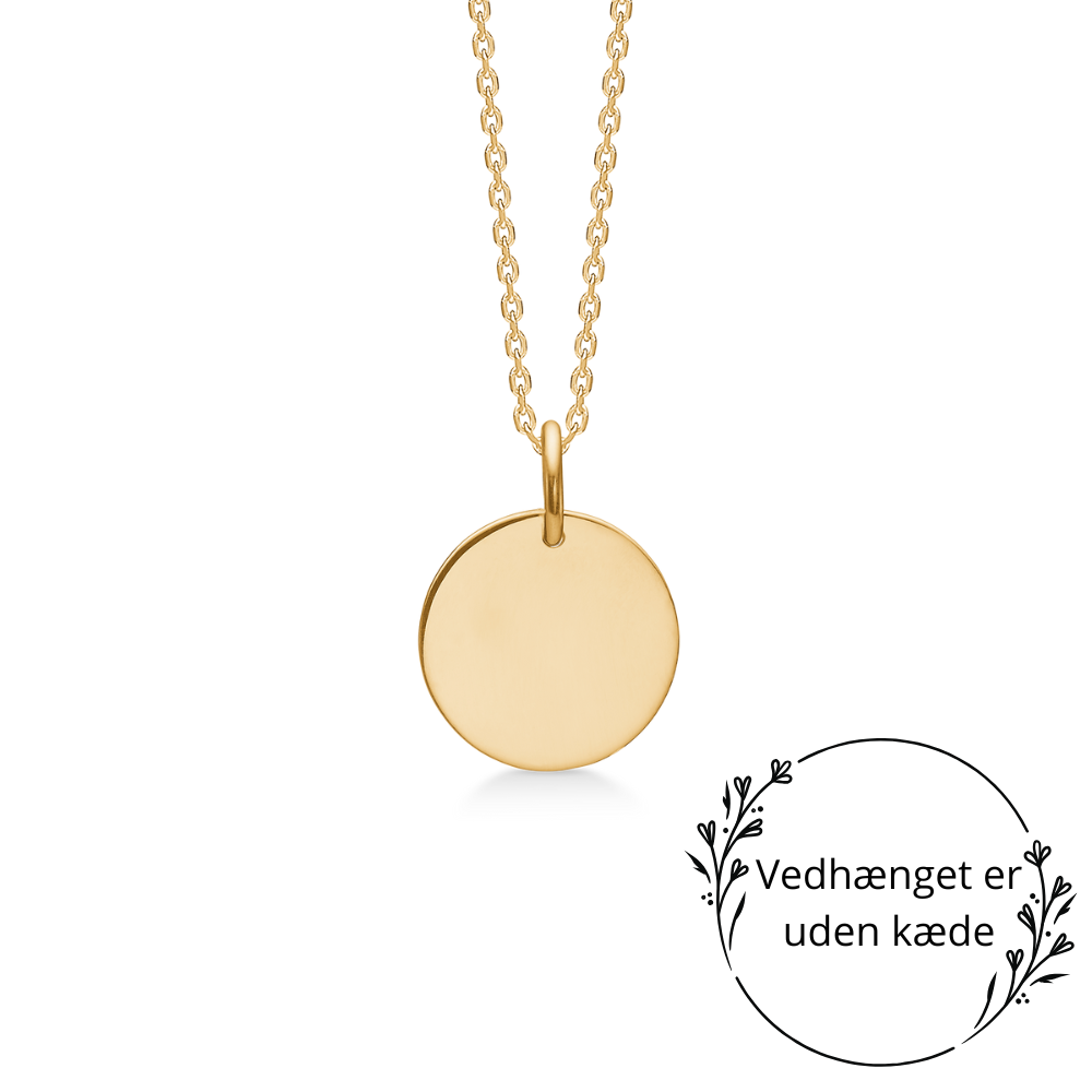 Mads Z - Rund plade til gravering i 8 karat guld, 12mm - 3330191