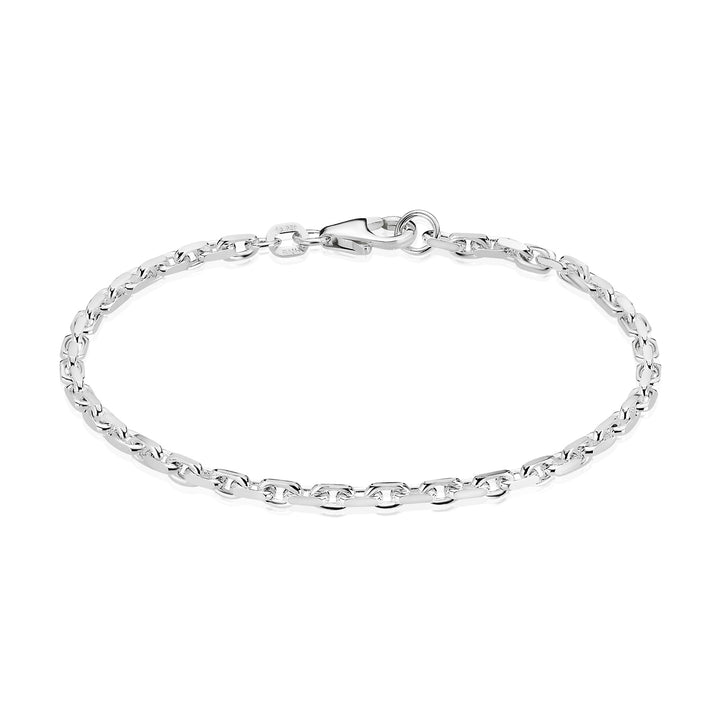 BNH - Anker facet sølv / forgyldt  armbånd med karabin lås